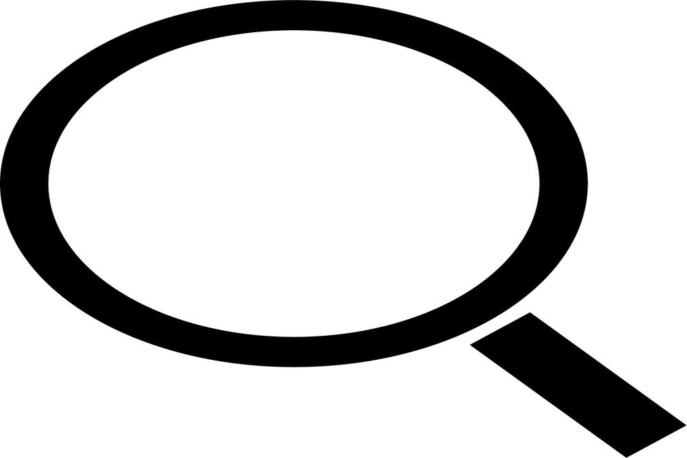 虫眼鏡のシルエットイラスト